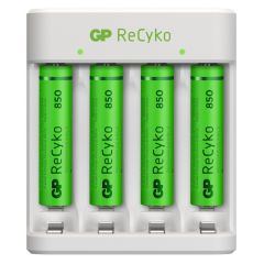 USB-Modell Ladegerät GP E411 4 x ReCyko AAA 850 mAh