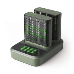 USB-Modell Ladegerät GP M452 8 x RECYKO AA 2600 mAh USB Dockingstation